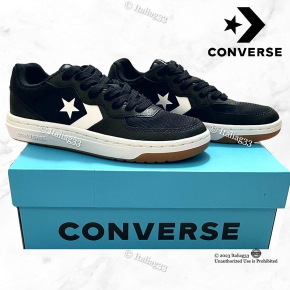 Converse Rival Ox Sneaker UNISEX Size M:4 W:5.5 Low Top Chevron Black White Gum - Picture 2 of 16